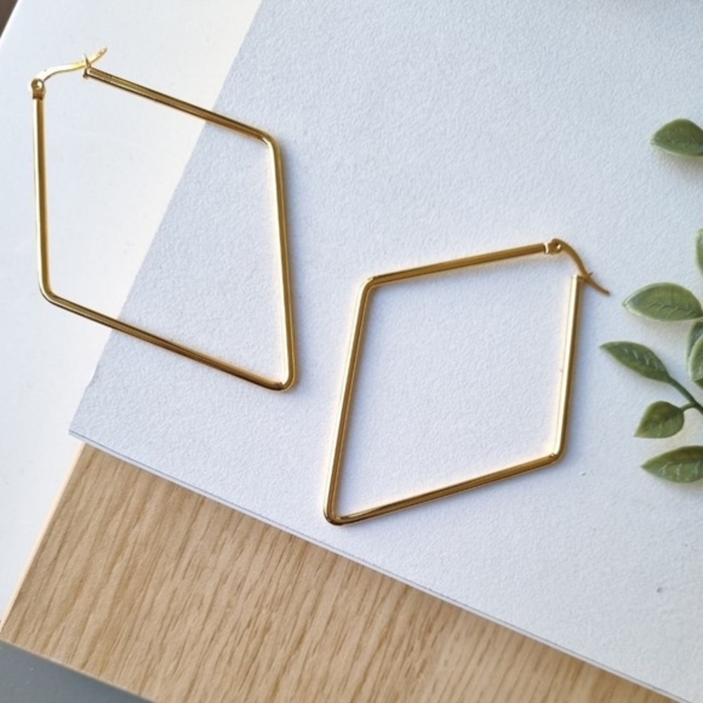 Stainless Steel Diamond Drop‎ Earrings